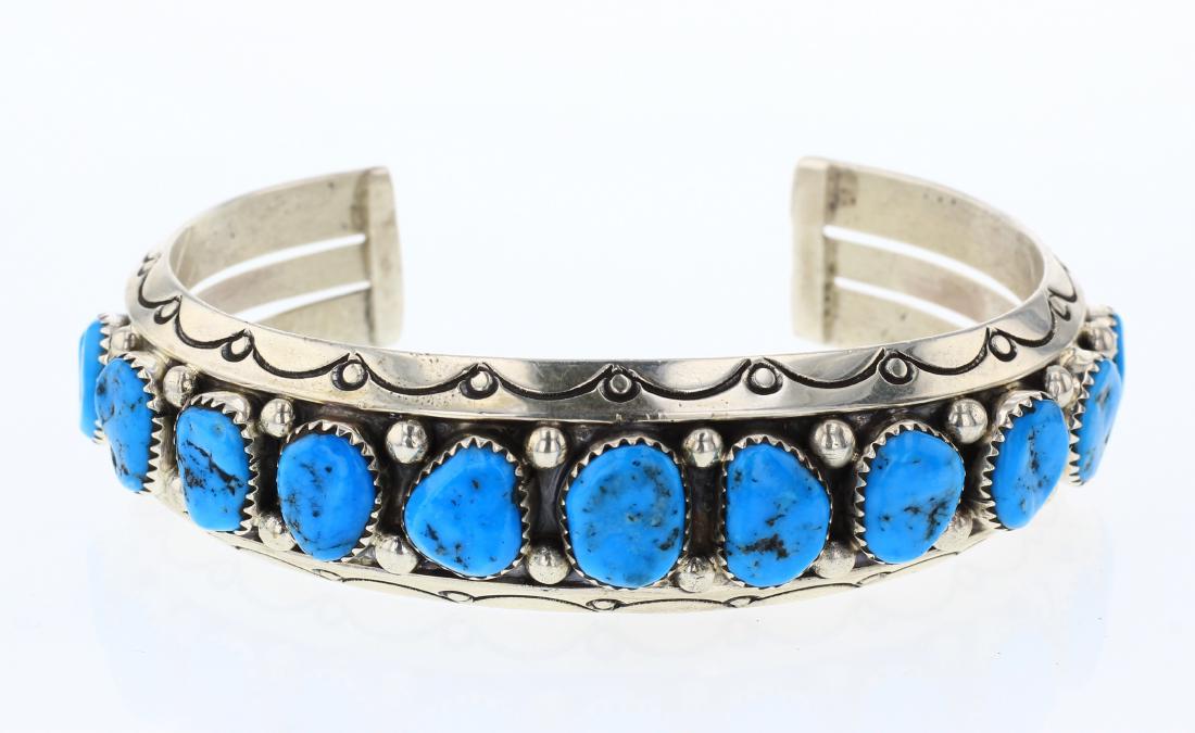 Vintage Turquoise Row Bracelet (1 of 4)