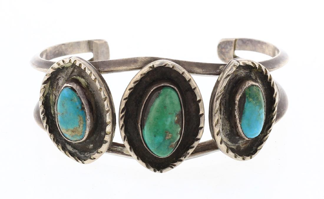 Old Pawn Turquoise Shadow Box Row Bracelet (1 of 3)