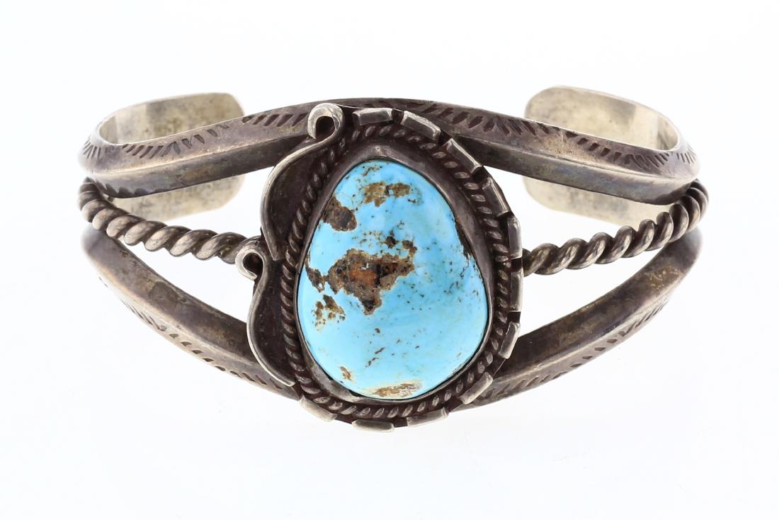 YE Old Pawn Turquoise Freeform Bracelet (1 of 3)