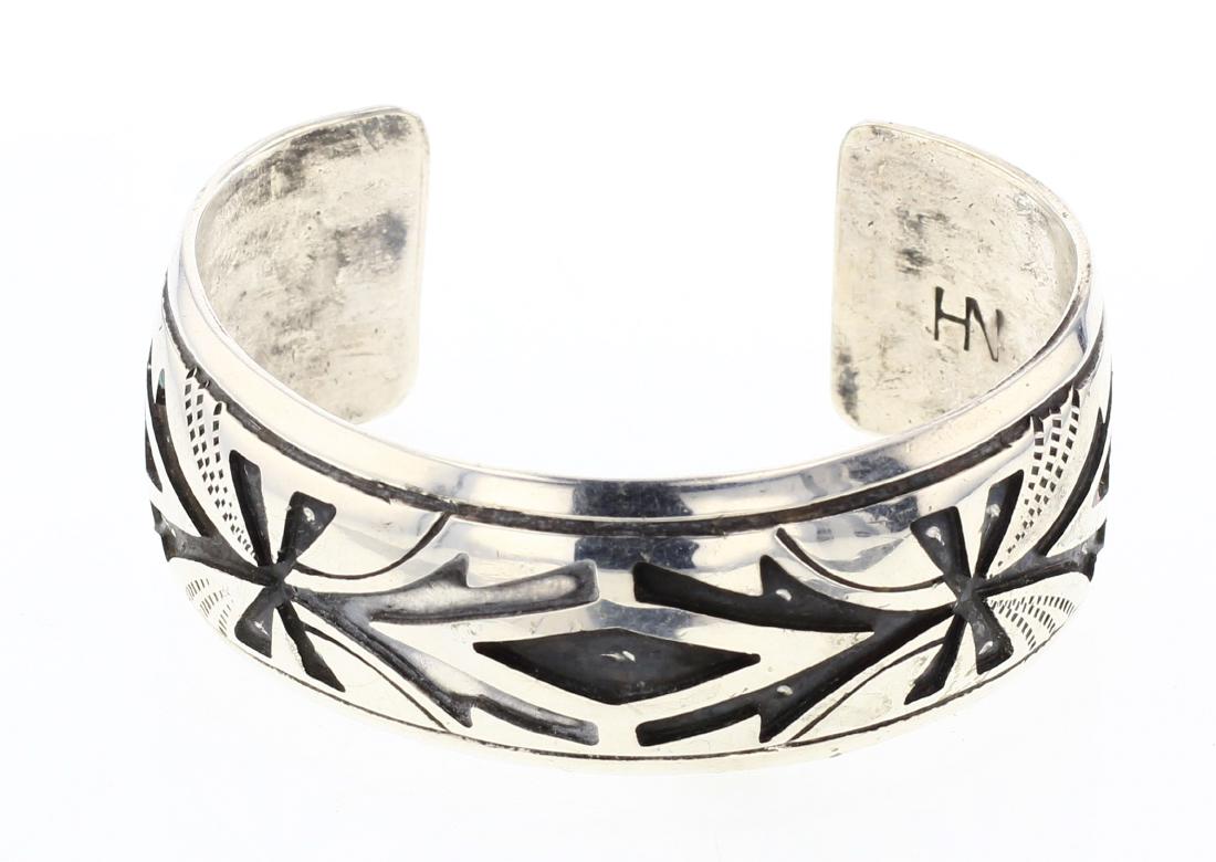 HN Vintage Geometric Deep Etch Design Bracelet (1 of 3)