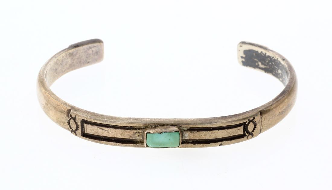 Old Pawn Antique Turquoise  Deep Geometric Stamp (1 of 3)