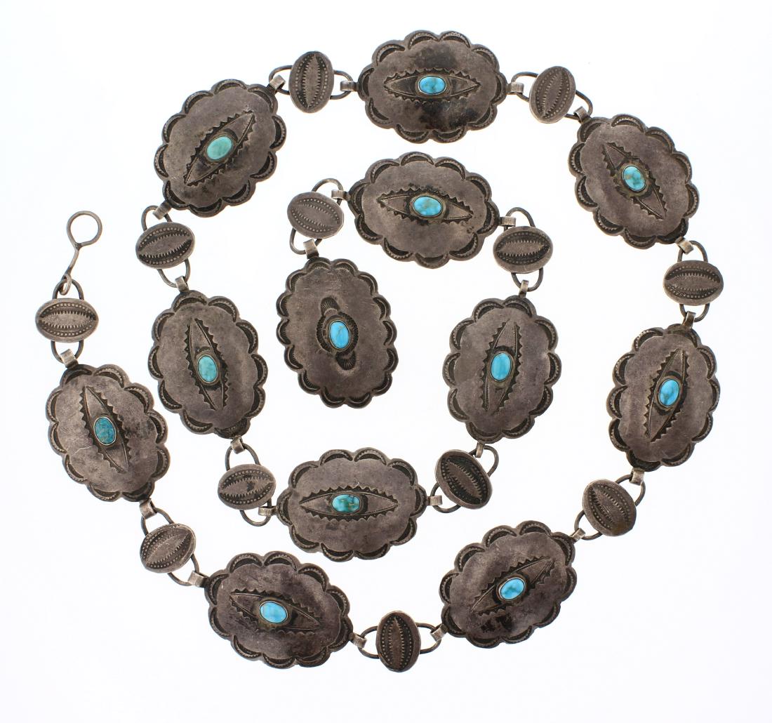 Old Pawn Antique Turquoise Concho Belt (1 of 2)
