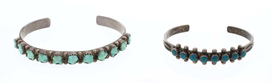 Old Pawn  Navajo & Zuni Row Bracelet Lot of Two (1 of 3)