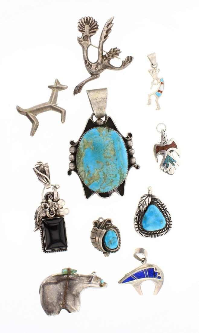 Vintage & Old Pawn Pin & Pendant lot of 10 (1 of 2)