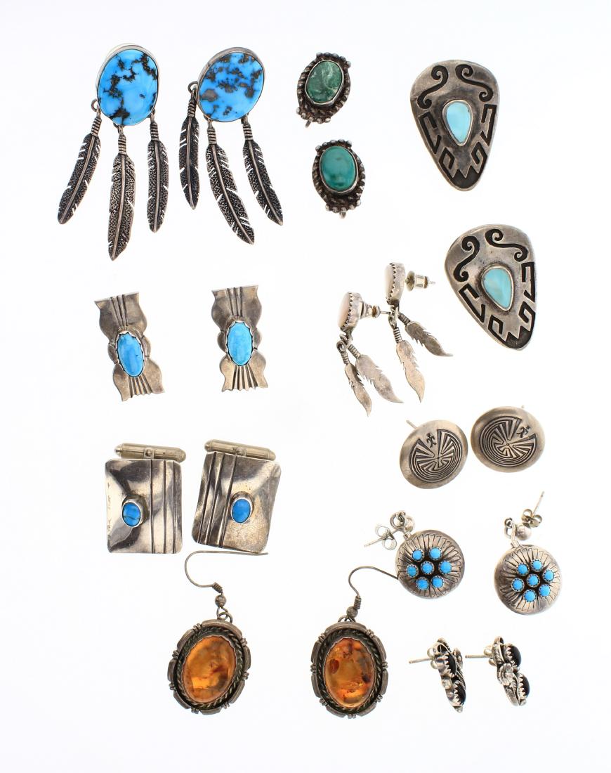 Old Pawn & Vintage Turquoise  Amber & Coral Earrings (1 of 2)