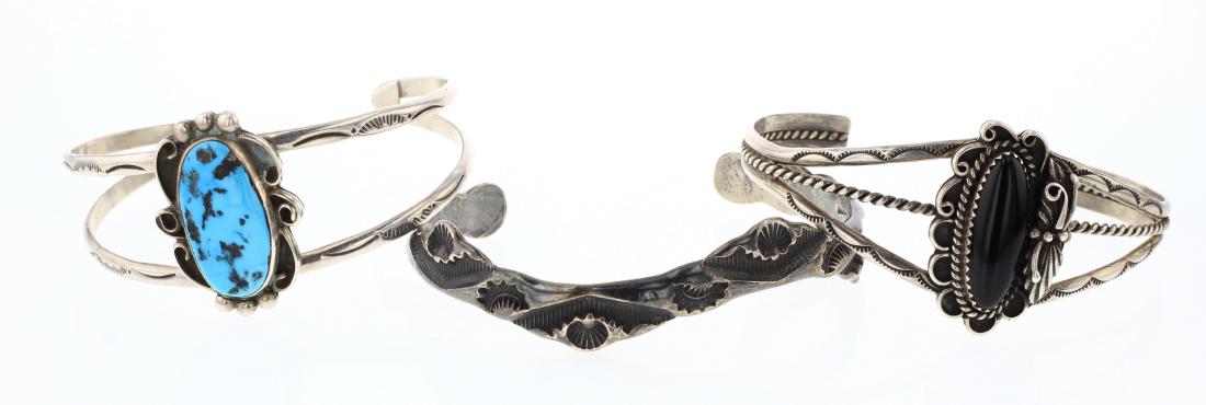 Vintage & Old Pawn Turquoise & Black Onyx Bracelet Lot (1 of 3)