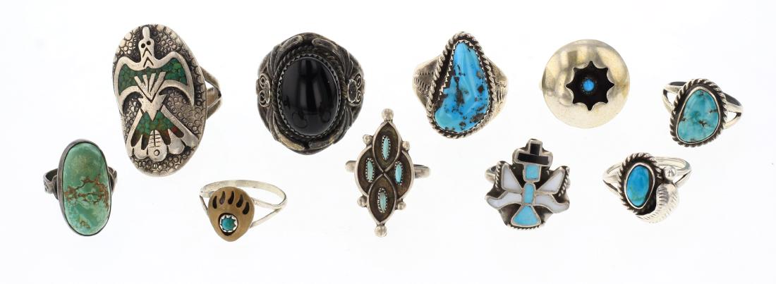 Old Pawn & Vintage Turquoise Rings Lot of 10 (1 of 3)