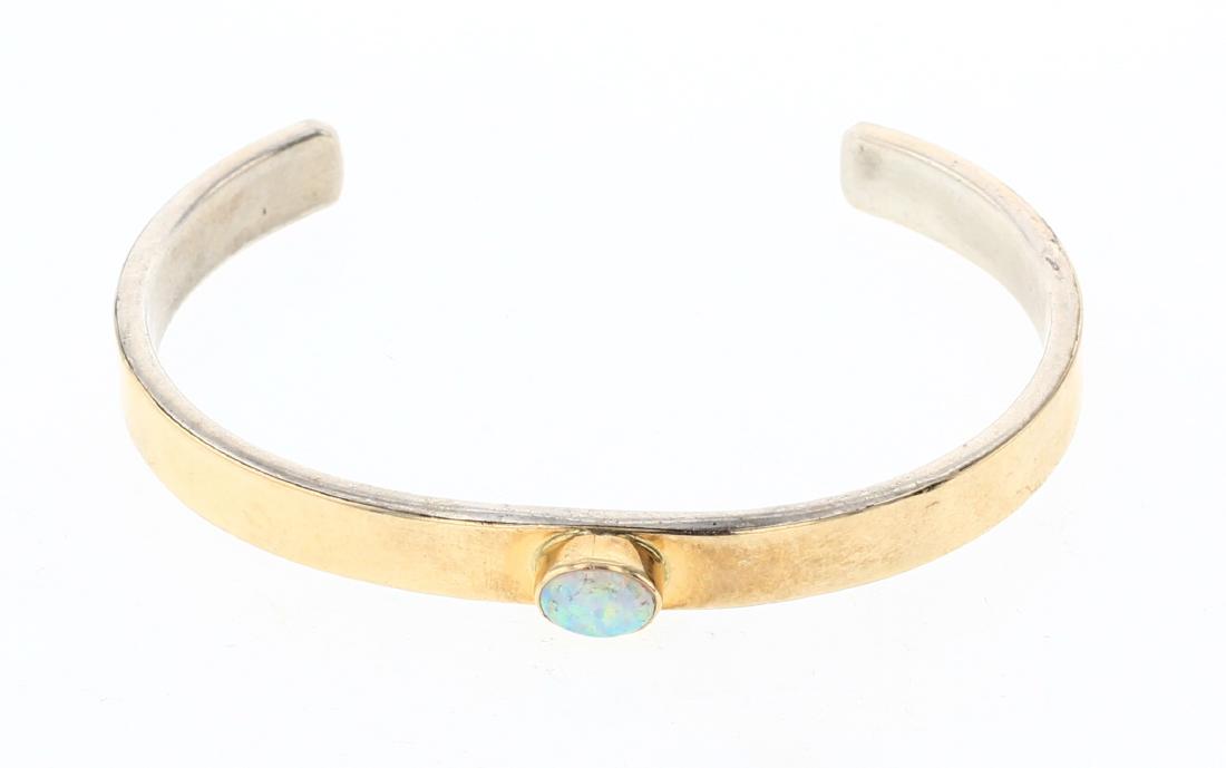 Ray Bennett Vintage 14K Gold over Silver Opal Bracelet (1 of 3)