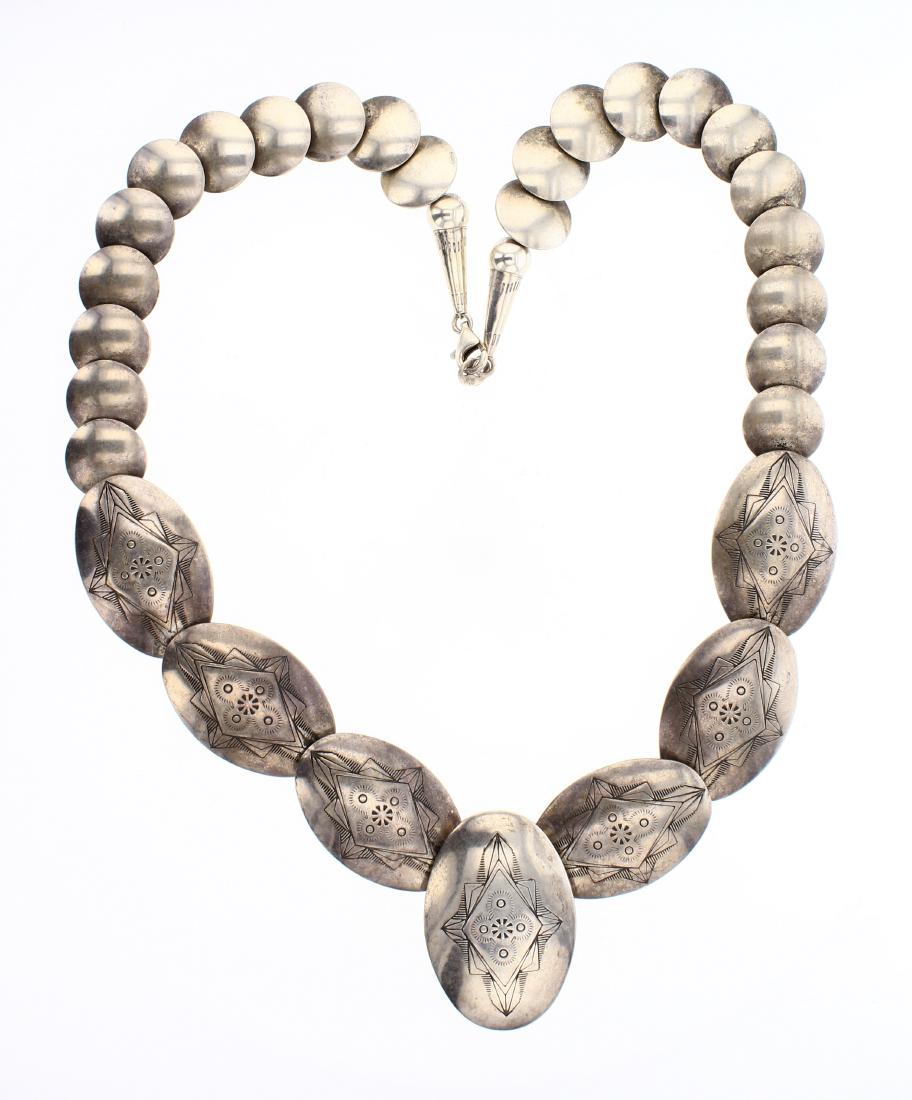 QT Old Pawn Antique Handmade Disc Necklace (1 of 2)