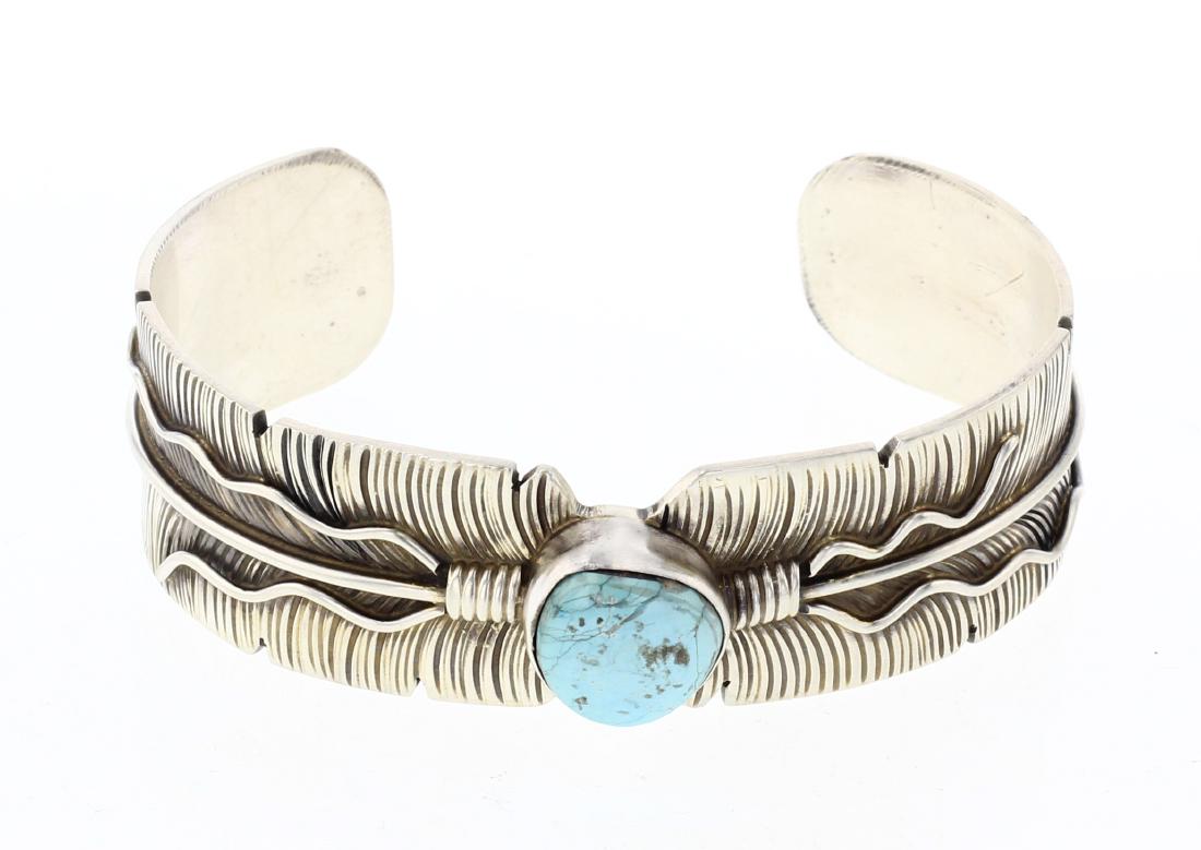 L. Juan Contemporary Turquoise Feather Bracelet (1 of 3)