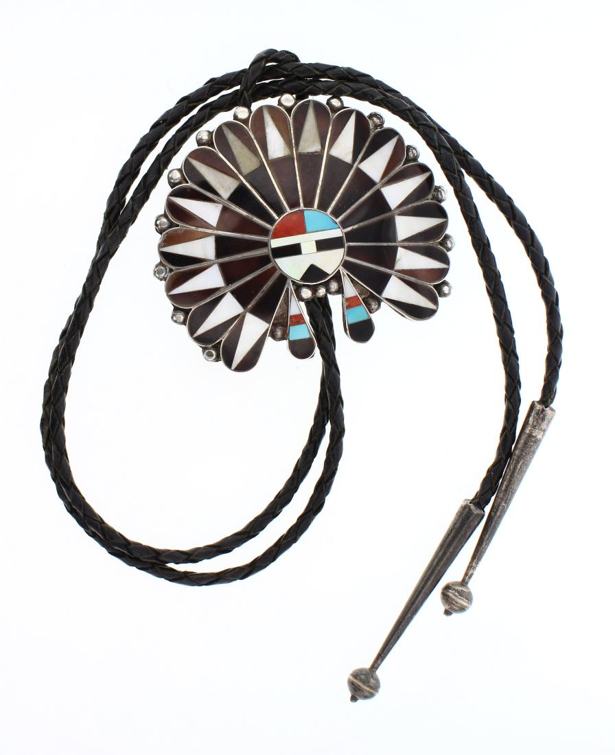 Vintage Multi Stone  Zuni Inlay Bolo Tie (1 of 2)
