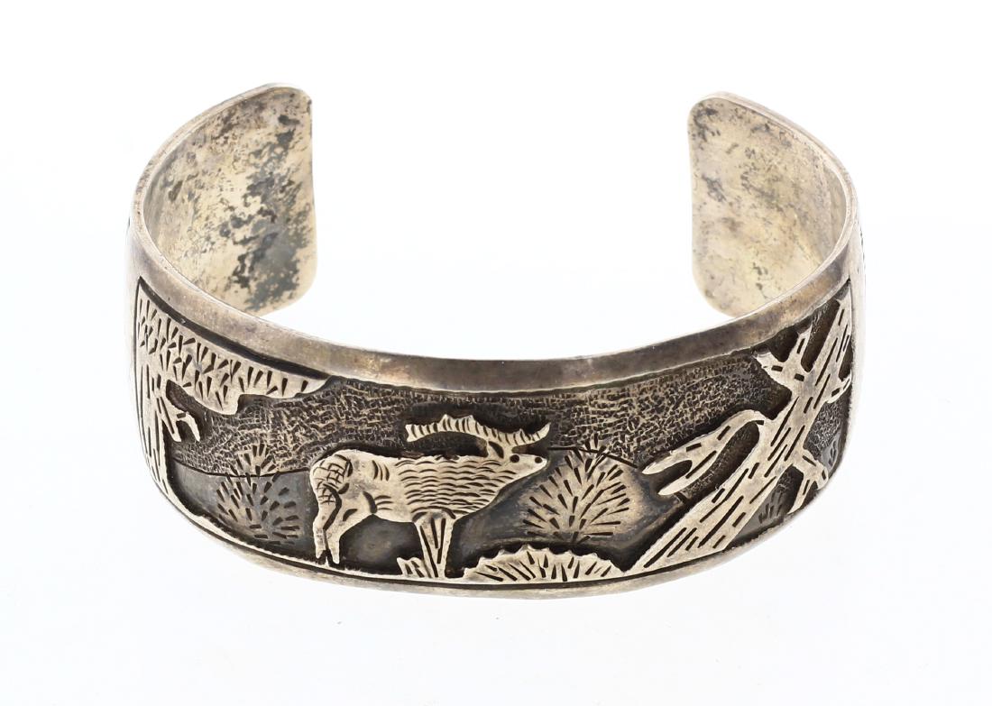 Old Pawn antique Story Teller Design Bracelet (1 of 3)