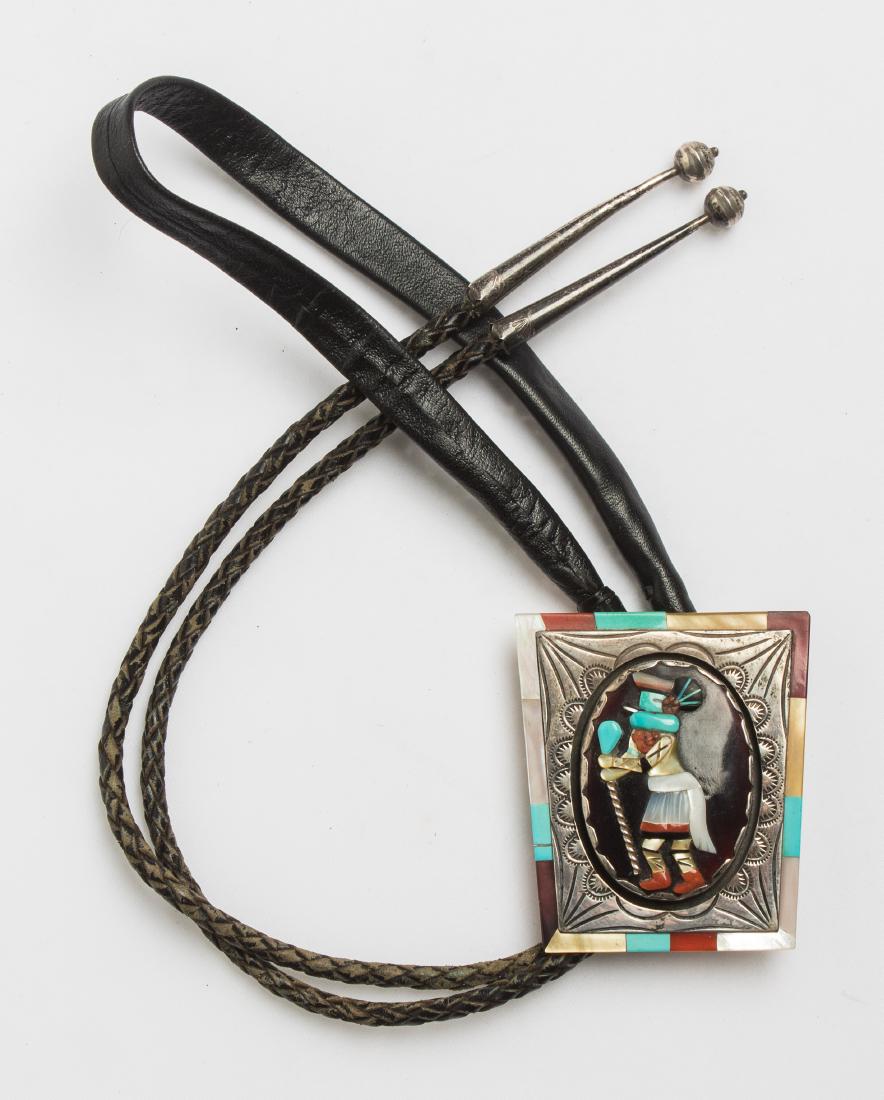 Richard Curely Old Pawn Zuni Inlay Bolo Tie (1 of 2)