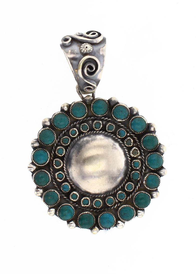 Old Pawn Turquoise Cluster Pendant (1 of 2)