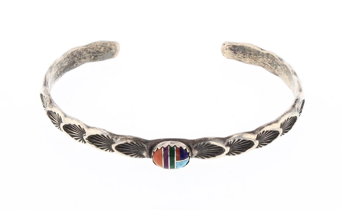 Vintage Multi Stone Inlay Bracelet (1 of 3)