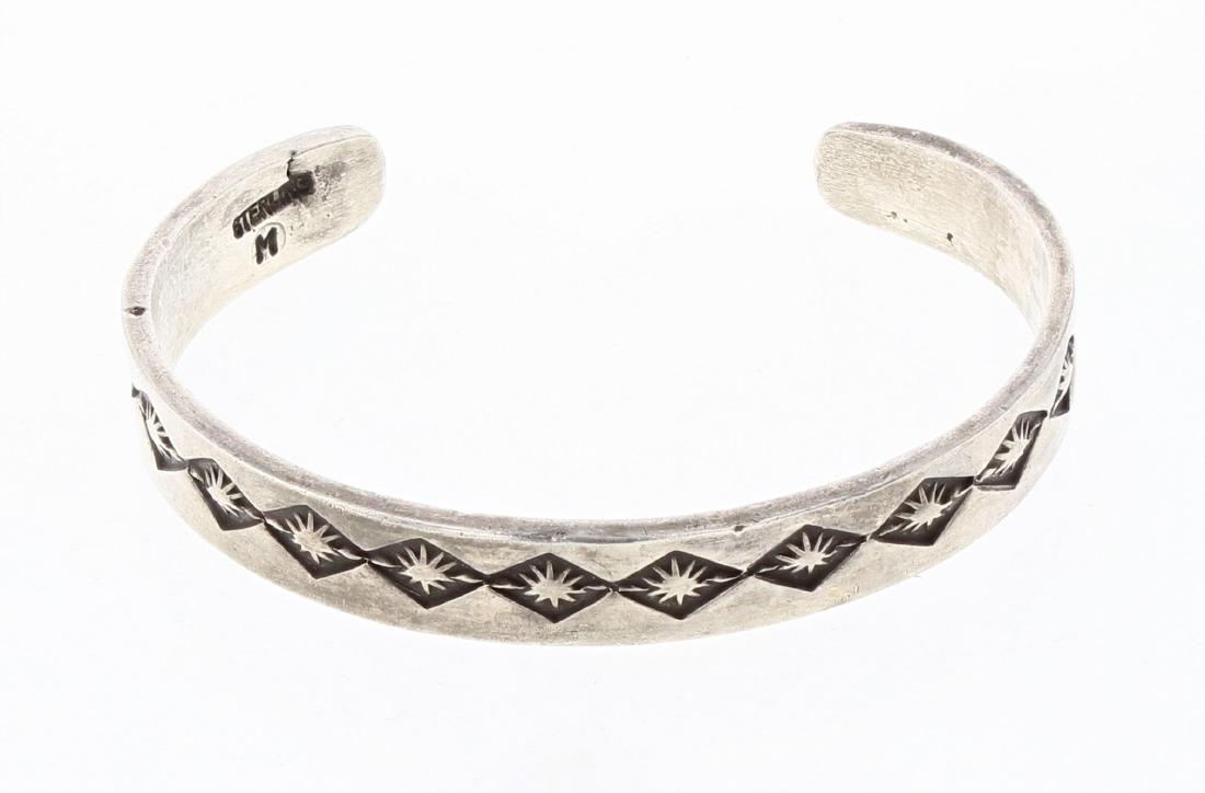 Vintage Heavy Stamp Geometric Design Bracelet (1 of 3)