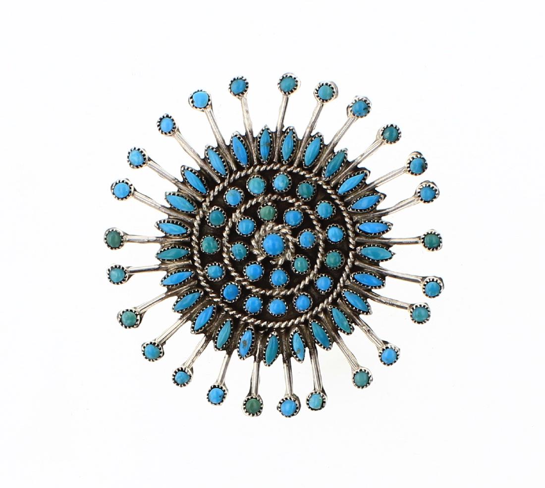 Old Pawn Turquoise Zuni Needlepoint Pin (1 of 2)
