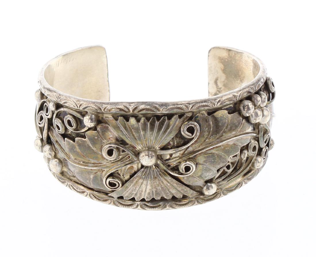 FY Vintage Leaf Overlay Large Cuff Bracelet (1 of 3)