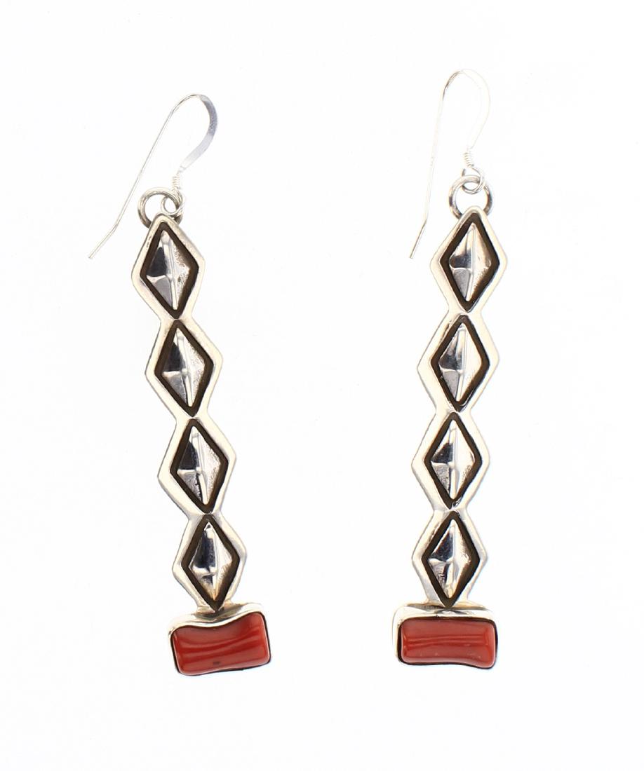 Alex Sanchez Coral Diamond Bump Out silver Earrings (1 of 2)