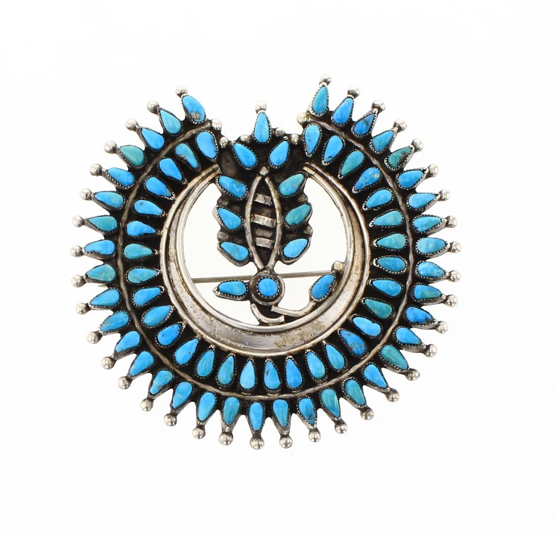 Old Pawn Sleeping Beauty Turquoise Cluster Pin (1 of 2)