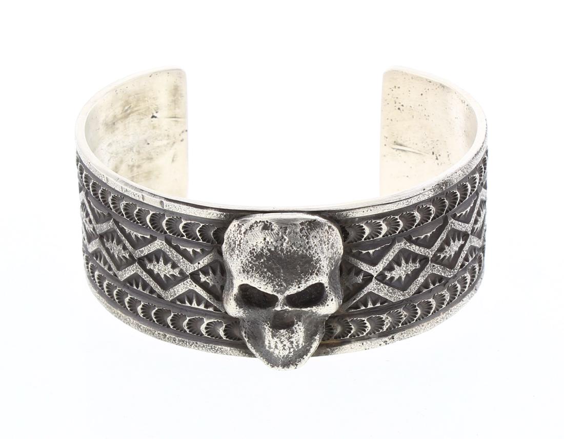 Joey Allen Skull Tufa Cast Geometric Design Cuff (1 of 3)