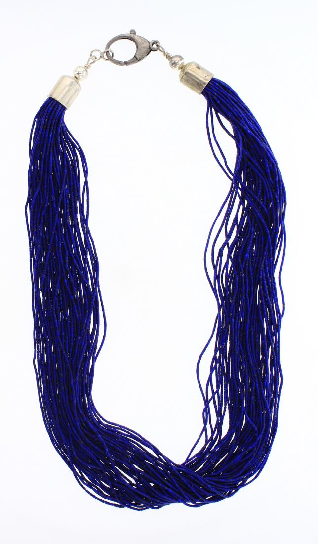 Vintage Lapis 50 Strand Micro Beads Necklace (1 of 2)