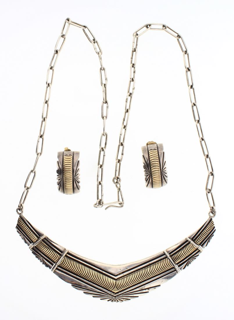 Herbert Vintage 14K Gold Over Silver Overlay Necklace & (1 of 2)