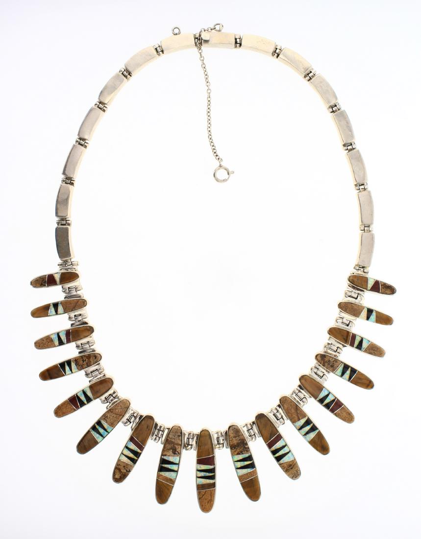 Calvin Begay Vintage Jasper & opal Inlay Necklace (1 of 2)
