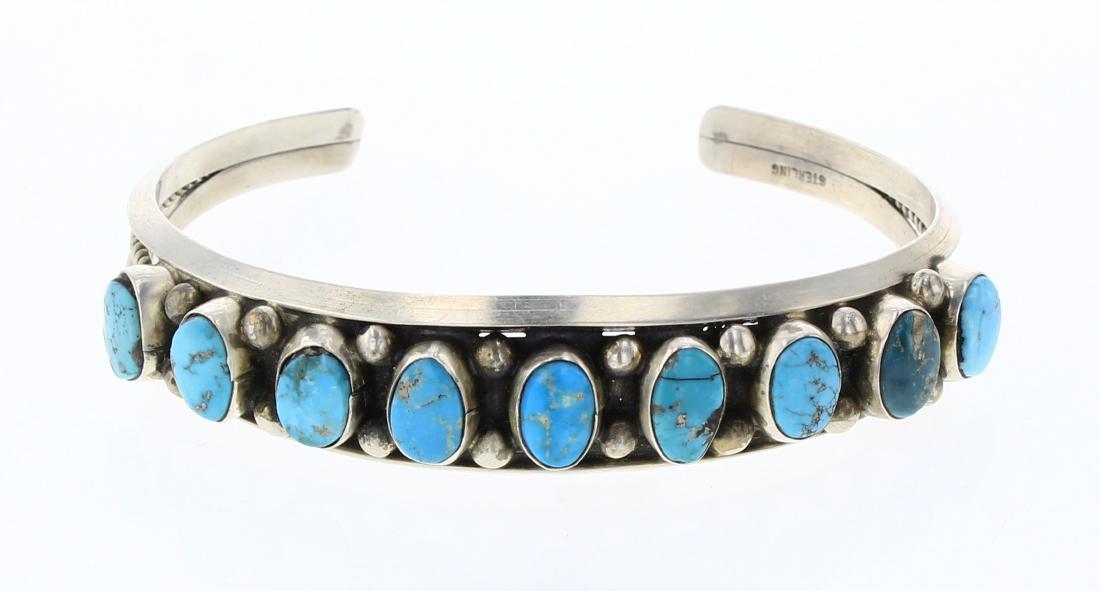 Vintage Turquoise Row Drop Bracelets (1 of 3)
