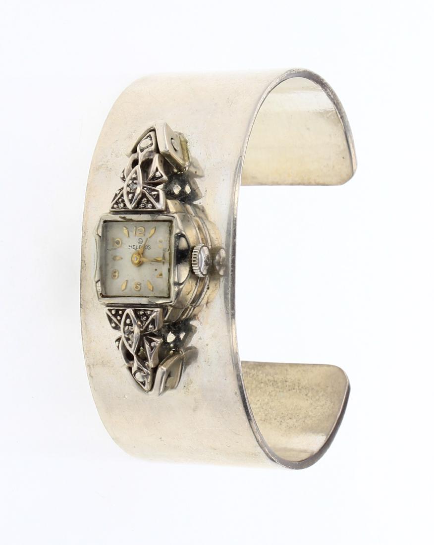 Vintage Watch Bracelet: Sterling Silver | | Vintage Watch Bracelet | Navajo Native American Southwest Indian Jewelry | Weight:69 Grams, | Dimensions: Bracelet: 5.25" inner, 1.25" gap, 6.5" total, 1" face width |