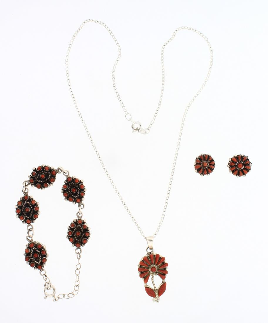 V. Halusewa Vintage Coral Petite Point Zuni Set (1 of 2)