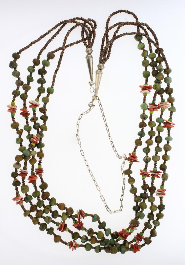 Vintage Turquoise & Spiny Oyster Heishe Necklace (1 of 2)