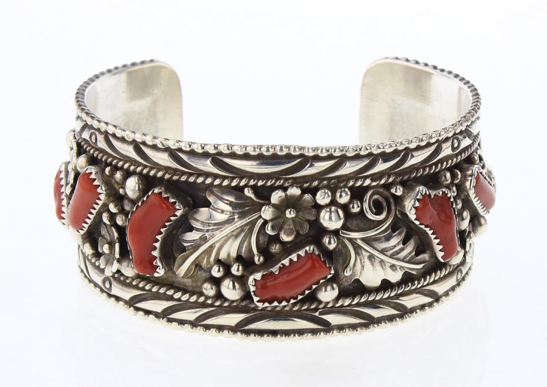 Sally Yazzie Vintage Freeform Coral Flower & Leaf Motif (1 of 3)