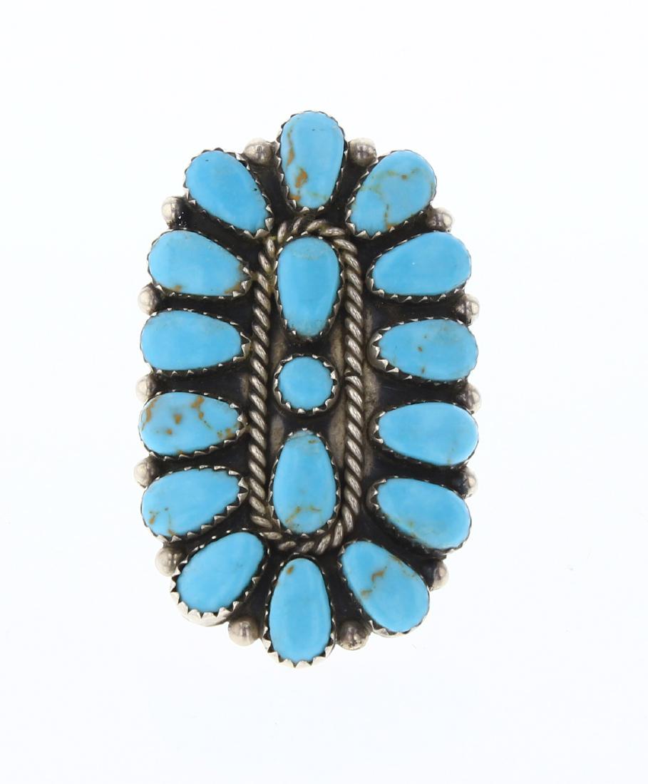 Block Turquoise Cluster Ring (1 of 3)