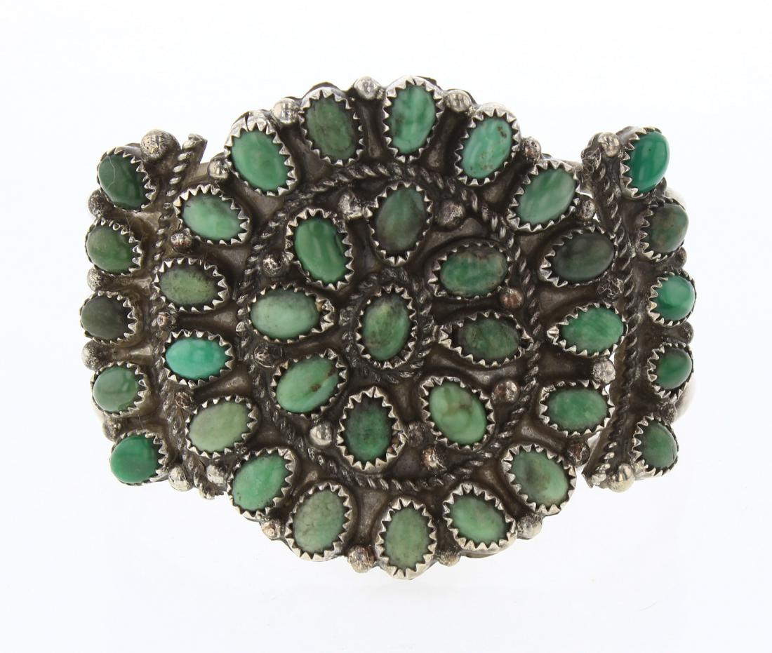 Lorenzo Juan Vintage Turquoise Cluster Cuff Bracelet (1 of 3)