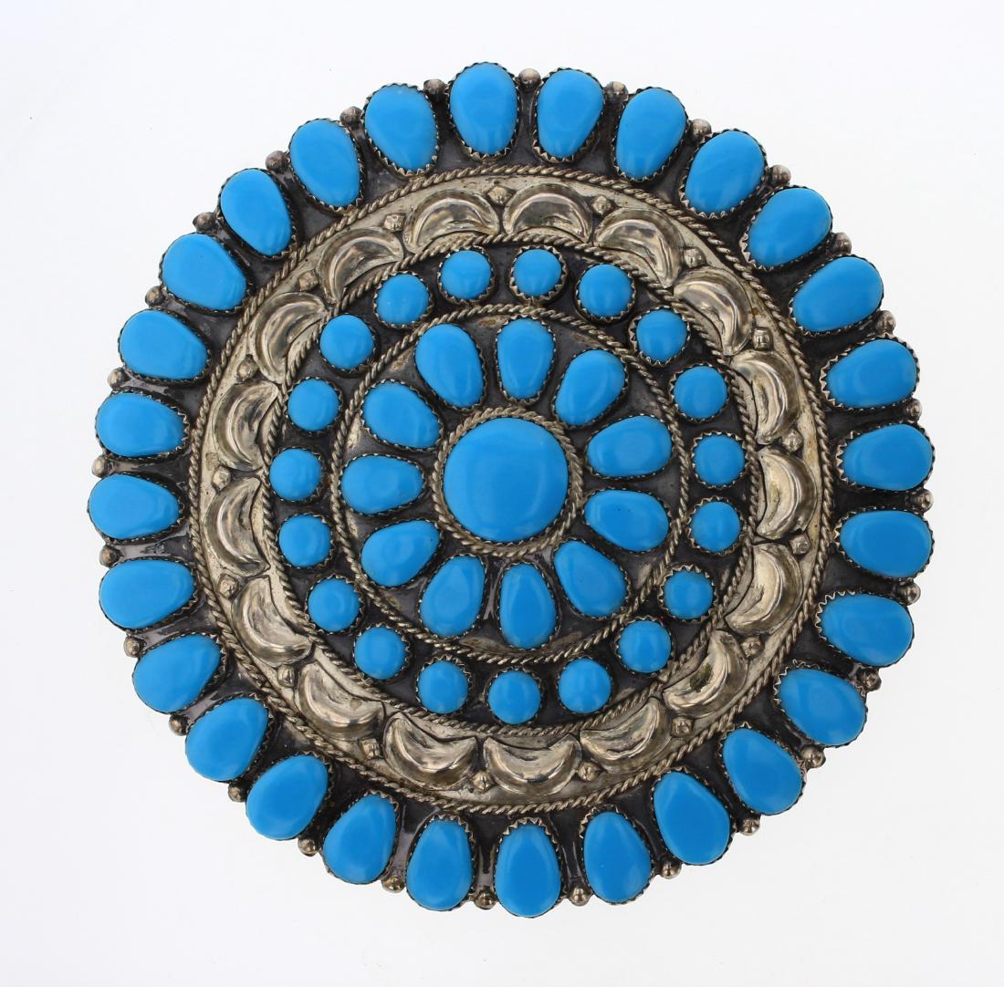 DLW Vintage Block Turquoise Cluster Pin (1 of 2)