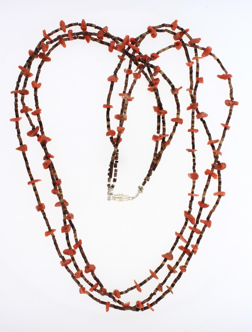 Coral & Heishe Multi Strand Necklace (1 of 2)