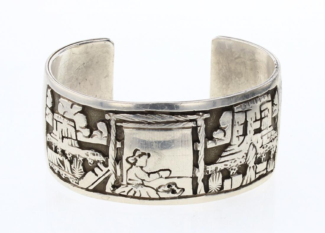 Old Pawn Story Teller Wide Cuff Bracelet (1 of 3)