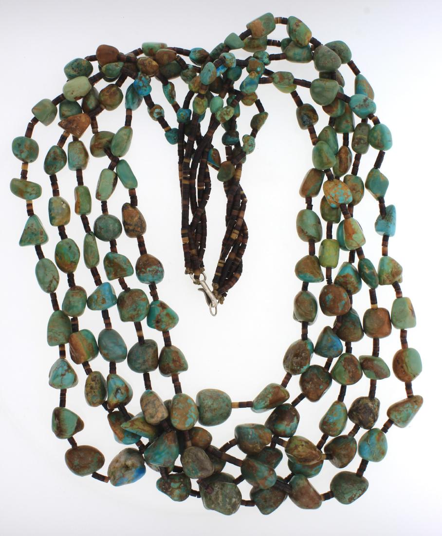 Vintage Turquoise Nugget & Heishe Multi Strand Necklace (1 of 2)