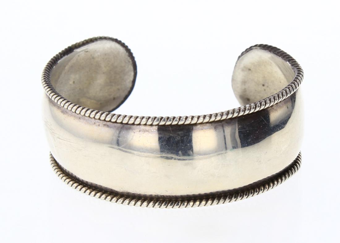 Vintage Twist Wire Plain Silver Cuff Bracelet (1 of 3)
