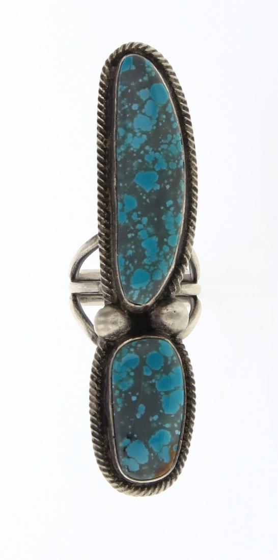 Rick Martinez Turquoise Twist Wire Large Drop Ring (1 of 4)