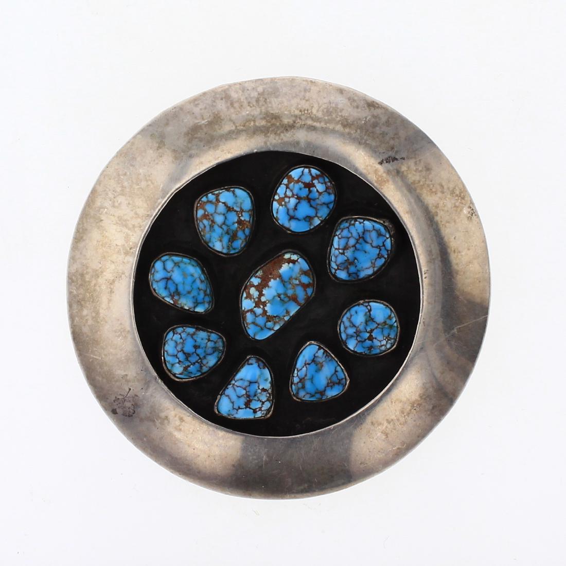 Old Pawn Bisbee Turquoise Shadow Box Pin Pendant (1 of 2)