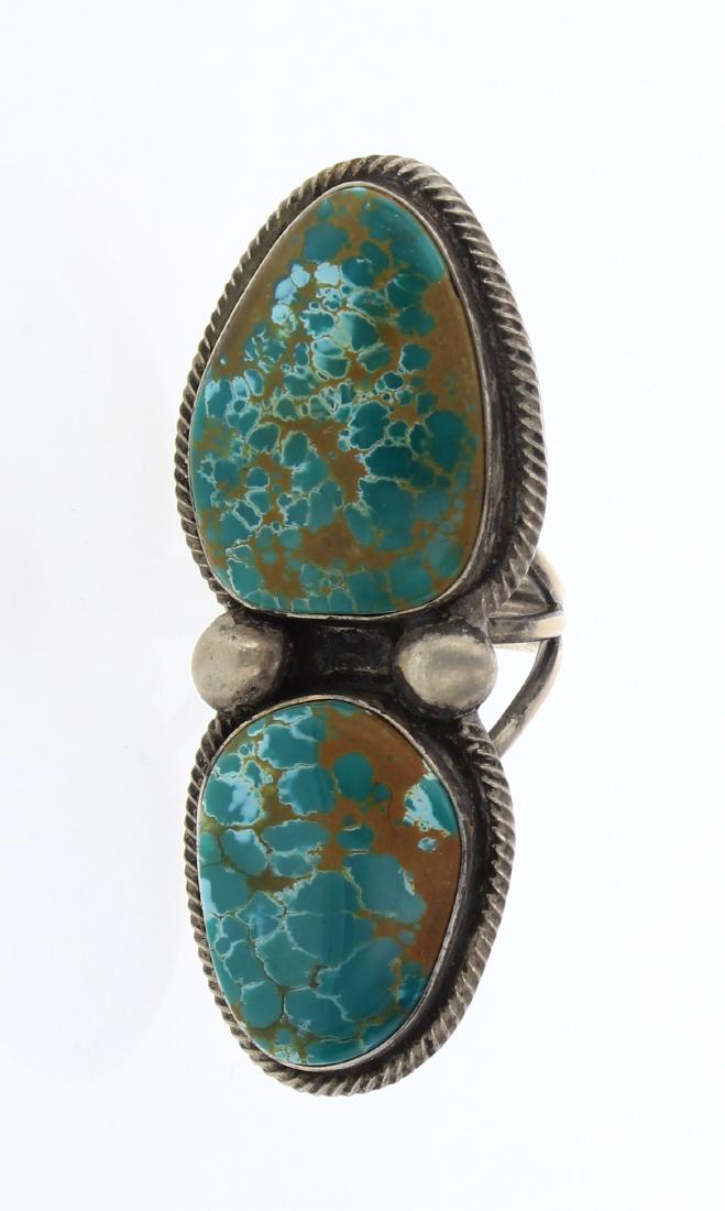 Rick Martinez Turquoise Twist Wire Large Drop Ring (1 of 4)