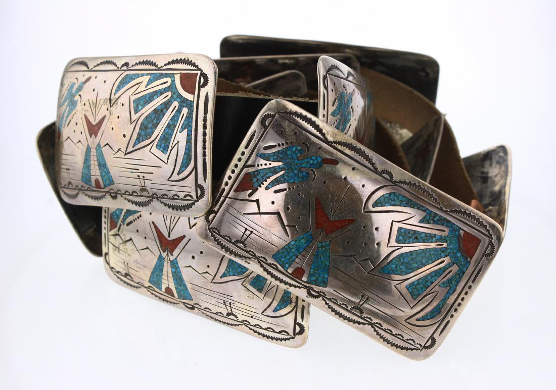 Tommy Singer Vintage Crushed Turquoise & Coral Inlay (1 of 2)