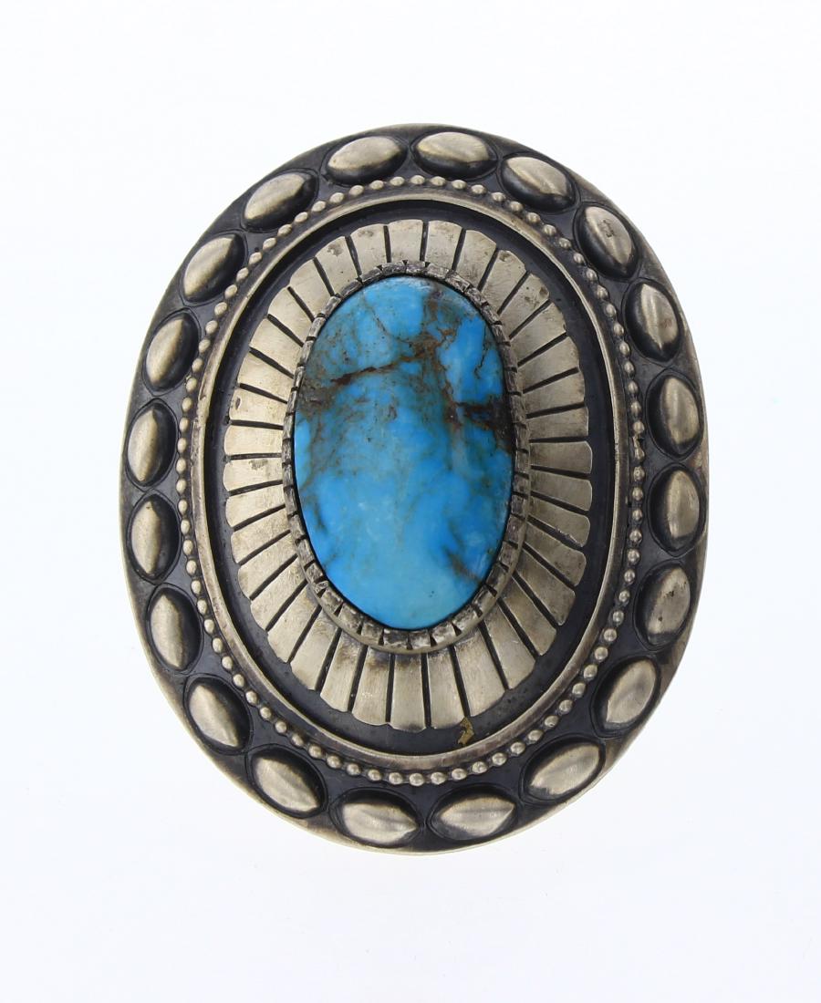 Danny Clark Turquoise Bump Out Oval 3D Large Face Ring (1 of 3)