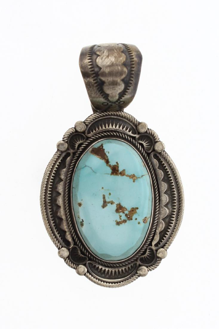 Ray Bennet Vintage Turquoise Heavy Stamp Bump Out (1 of 2)