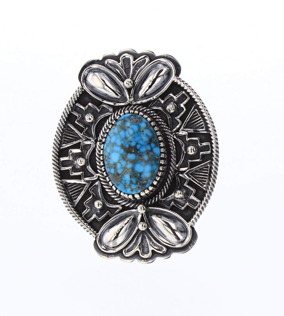 Mark Yazzie Ithaca Peak Turquoise Contemporary Overlay (1 of 4)
