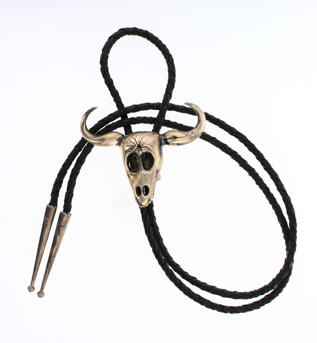 Vintage Rotting Bull Skull Bolo Tie (1 of 2)