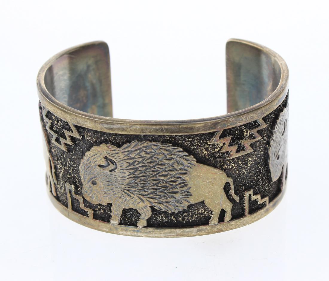 Benny Ramone Vintage Buffalo Overlay Cuff Bracelet (1 of 4)