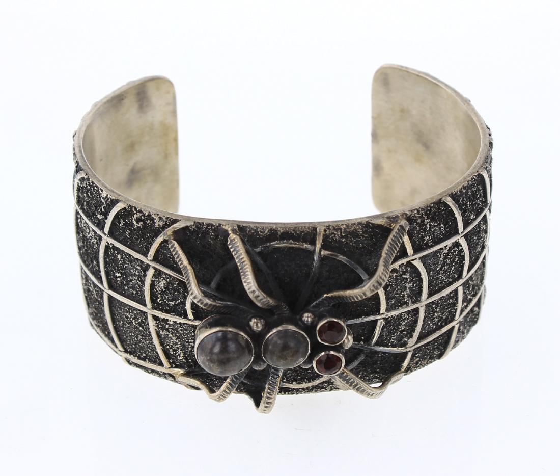 Darrin Livingston Vintage Garnett 3D Spider & Web Cuff (1 of 3)